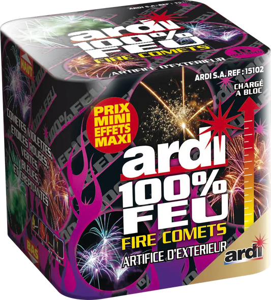 Feu d'Artifice Compact ARDI® 100% FEU - FIRE COMETS - 16 Tirs - 30 secondes
